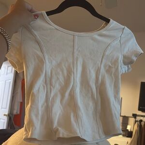 Target White Crop Fitted Short Sleeve Tee